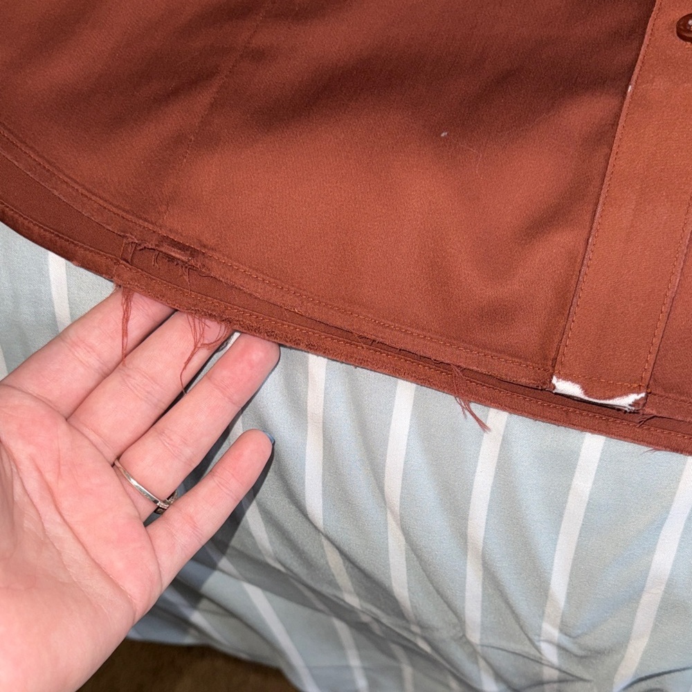 Chico's Deep Rust Button-Down Blouse - Picture 4 of 4